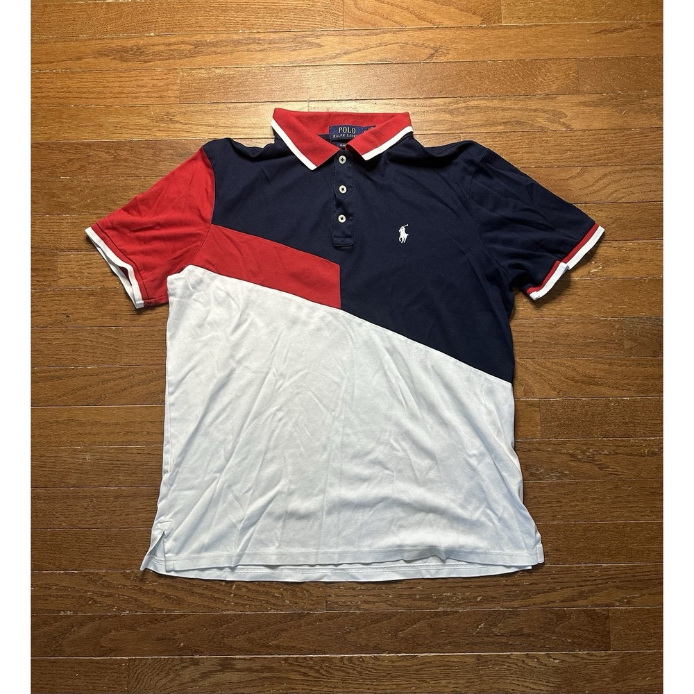 Polo Ralph Lauren Classic Fit Soft Cotton Polo Shirt Men's M Colorblock Preppy